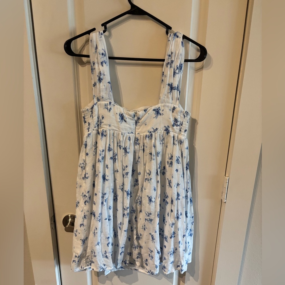Olivaceous White Camisole Top with Blue Floral Print - Picture 2 of 3